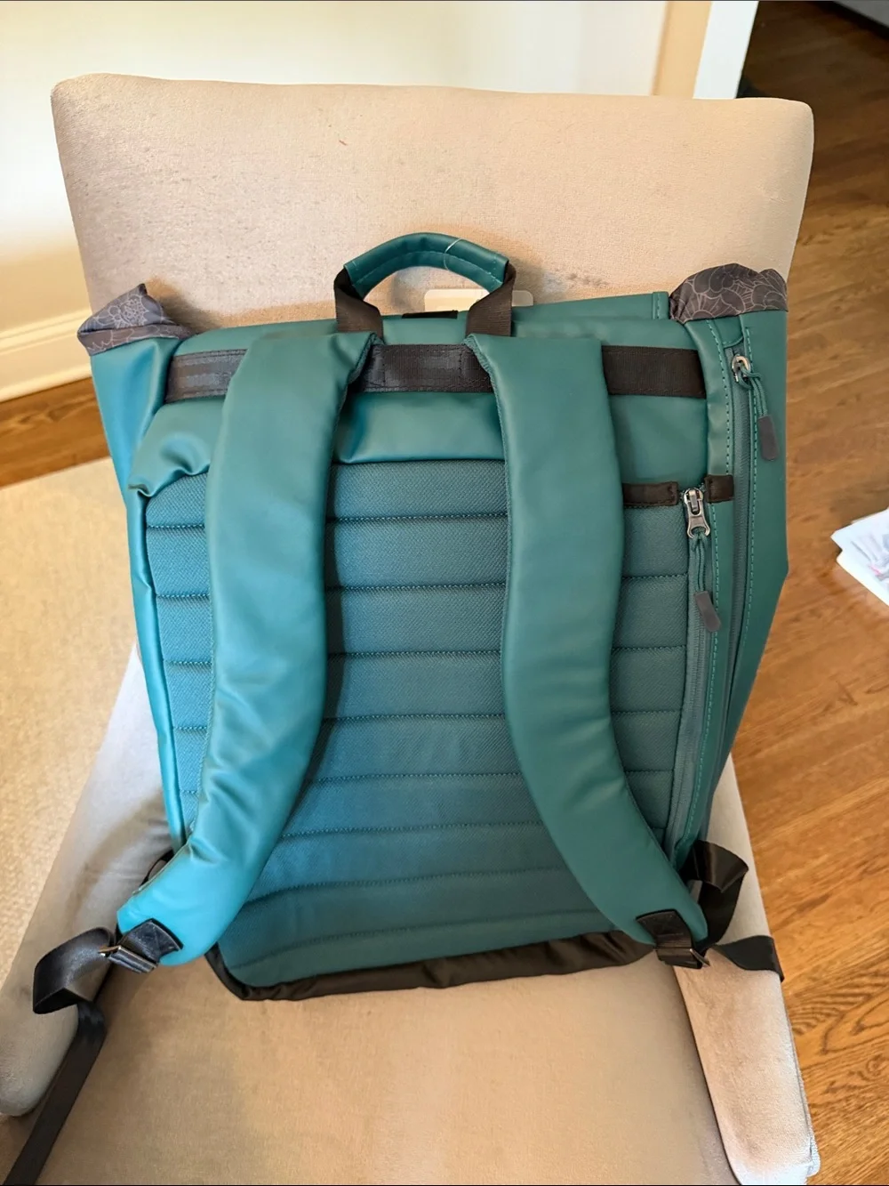 NWT Wilson Teal Roll-Top Style Backpack with Black Trim